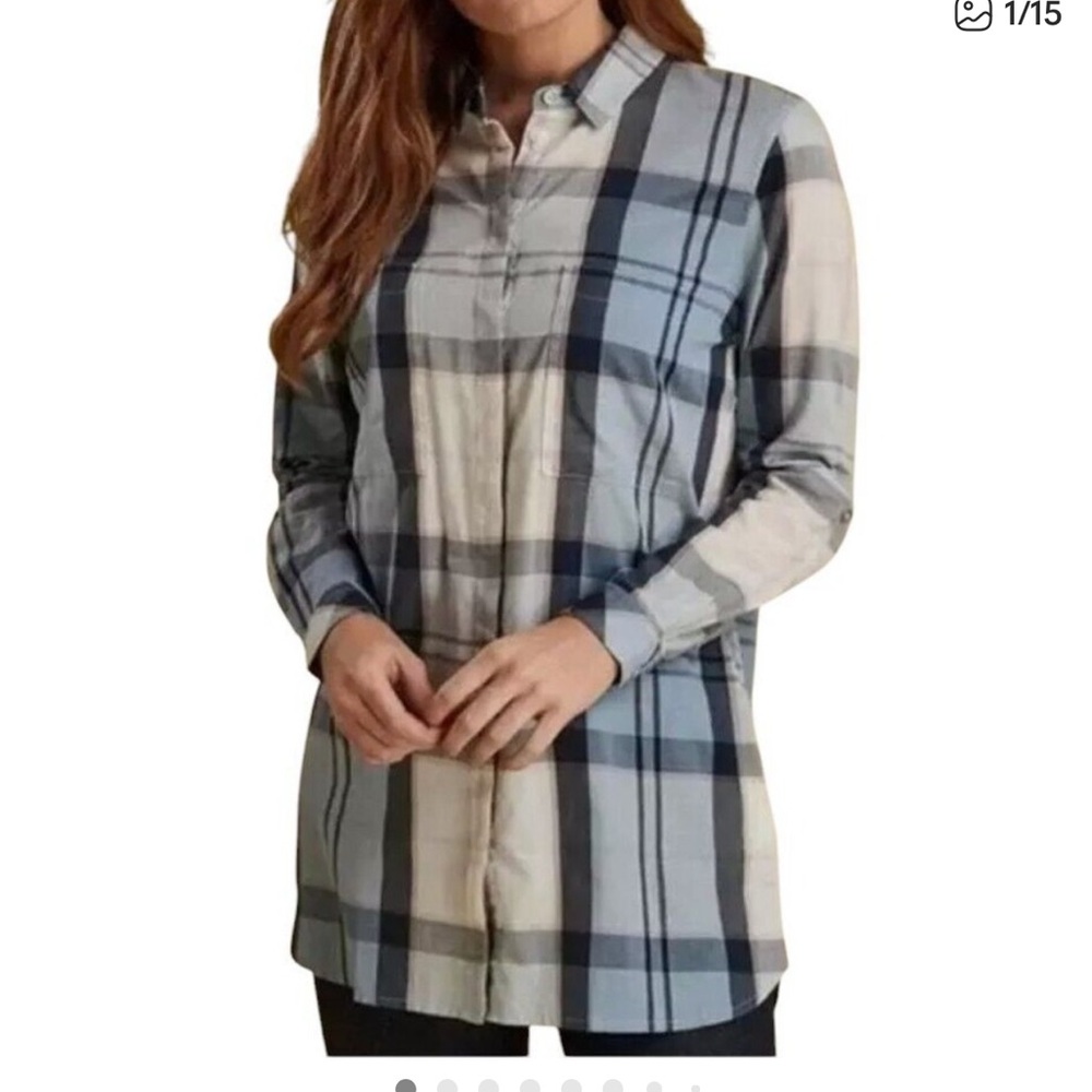 Barbour Ervine Summer Tartan Plaid Tunic Shirt